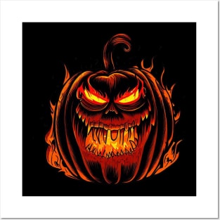 Halloween Jack-o-Lantern | Spooky Pumpkin Decoration Posters and Art